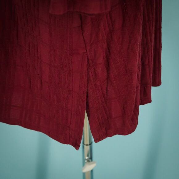 J. Jill Size XL Tunic Top Red Wearever Collection Plaid Print Textured Crew Knit - Picture 2 of 7